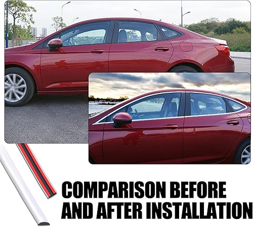 Miniatura 3 de Pack-1 Moldura cromada para automóvil, 49.2 pies x 0.78 pulgadas, tira de frotamiento para ventana de cuerpo, tira anticolisión para parachoques,