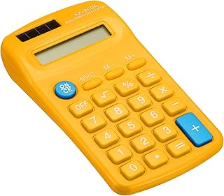 PATIKIL Basic Calculator, 8 Digit LCD Display Calculator 4 Function Small Desktop Calculator Battery Powered Handheld Calculator for Home Office, Yellow