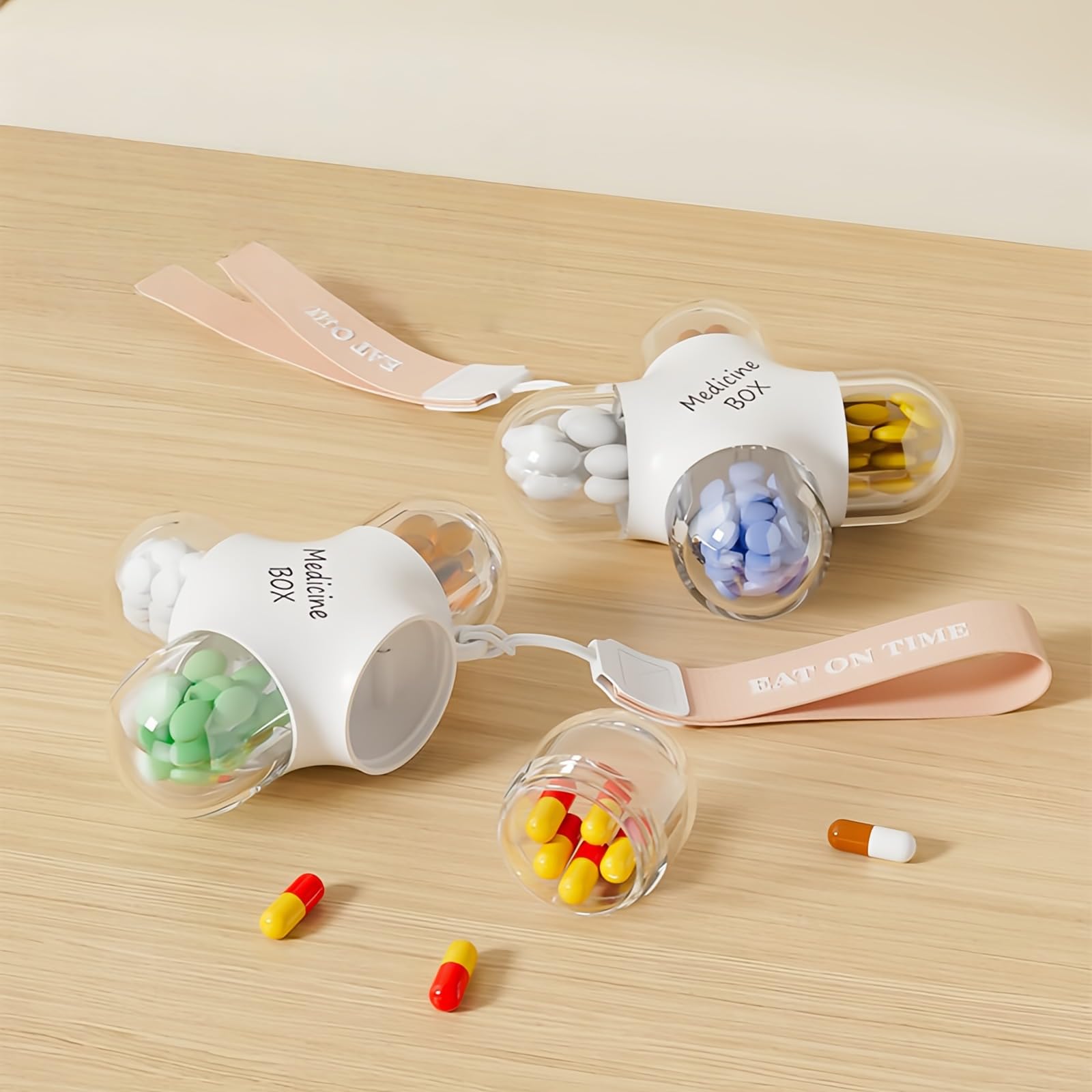 Portable Pill Organizer Box Weekly Medication Reminder Case Mini Daily Medicine Box for Travel 7-Day Pill Storage
