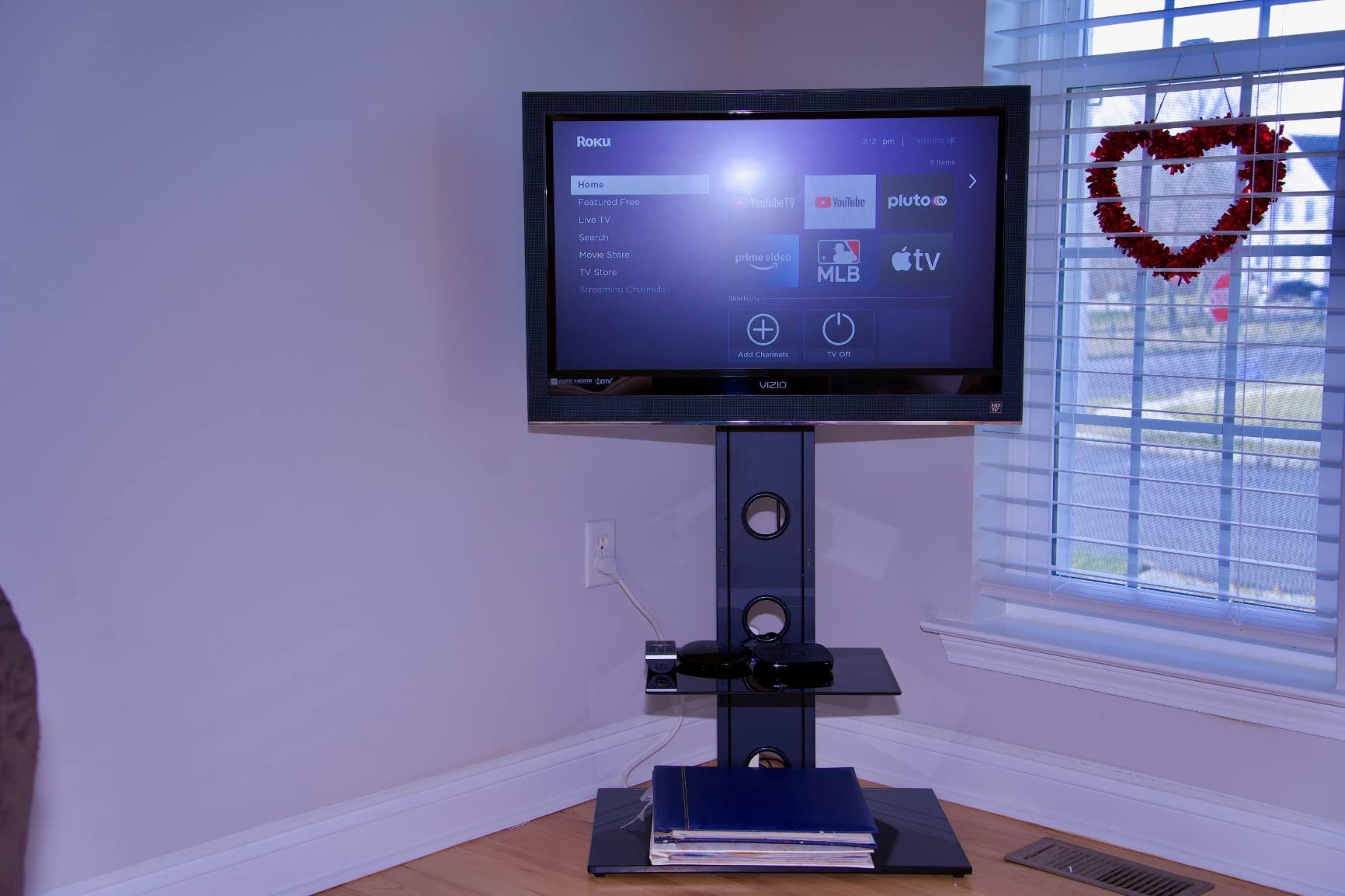 15/mo Finance PERLESMITH Swivel Floor TV Stand / Base with Shelves