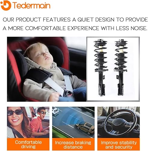 Miniatura 6 de 472526 y 472527 Par delantero completo de puntal y resorte helicoidal compatible con Chevy Captiva Sport 2012 2013 2014 2015, lado del conductor y