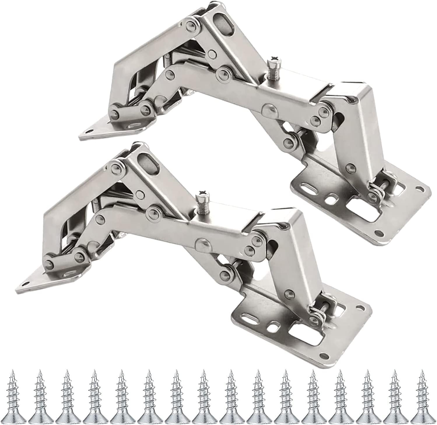 170 Degree Hinges Frameless Cabinet Door Hinges Hidden Hydraulic Adjustable Mounting Hinges Soft Closing Stainless Steel Buffer Damping Wardrobe, 5 Pair (Full Coverage)