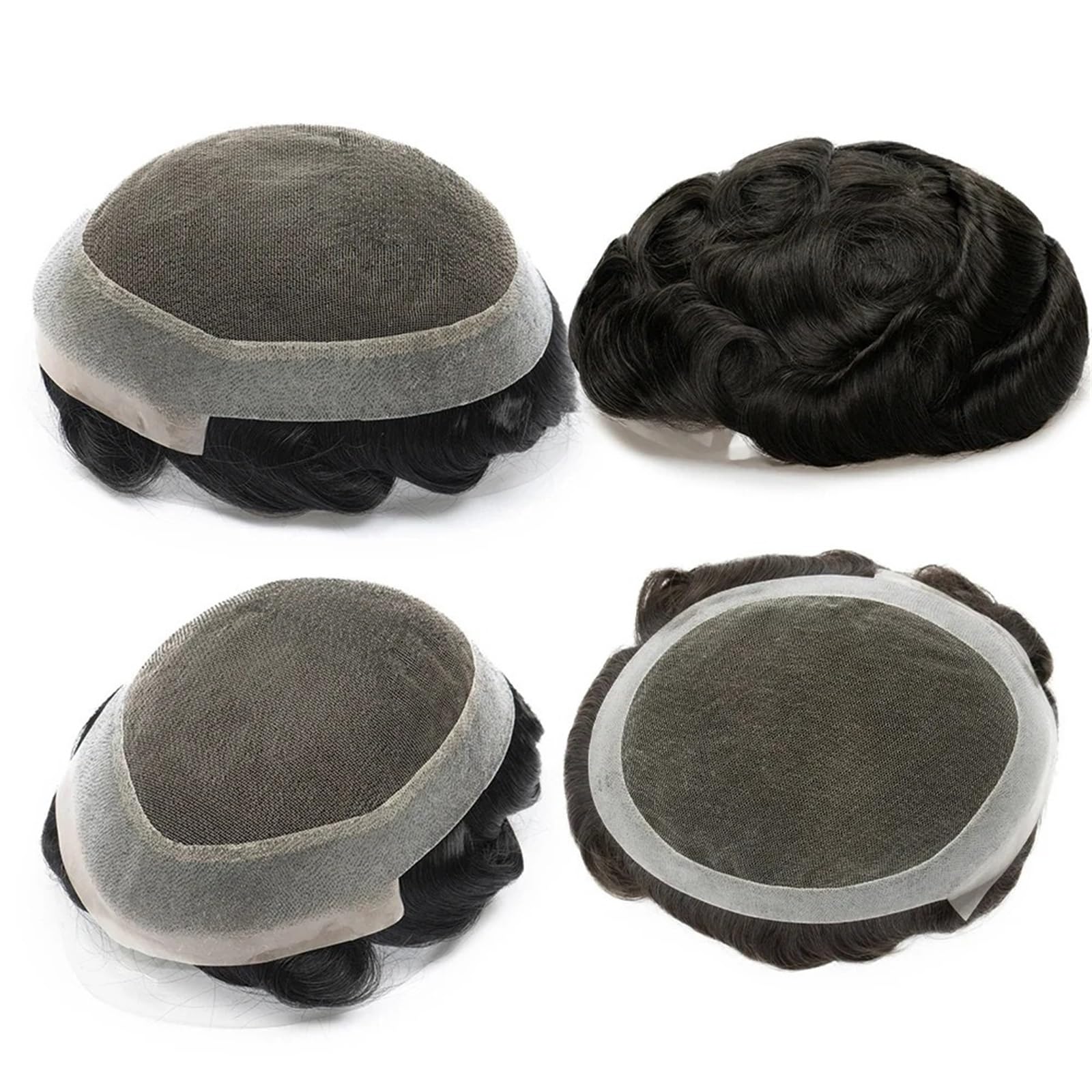 Tupecik męski Men Swiss Lace Human Hair Prosthesis Replacement System | Breathable Men's Capillary Prothesis Toupee(6#,7x9)