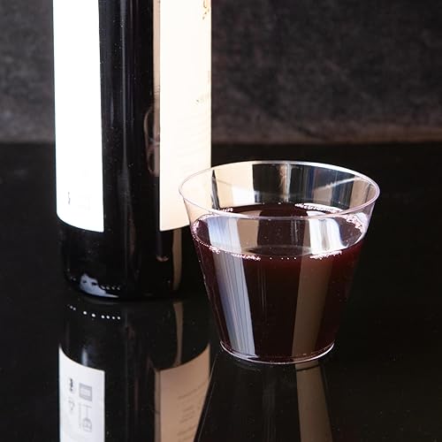 Miniatura 5 de 200 vasos de plástico duro transparente de 9 onzas, vasos desechables para fiestas, vasos de 9 onzas para sentadillas, copas de vino de plástico,