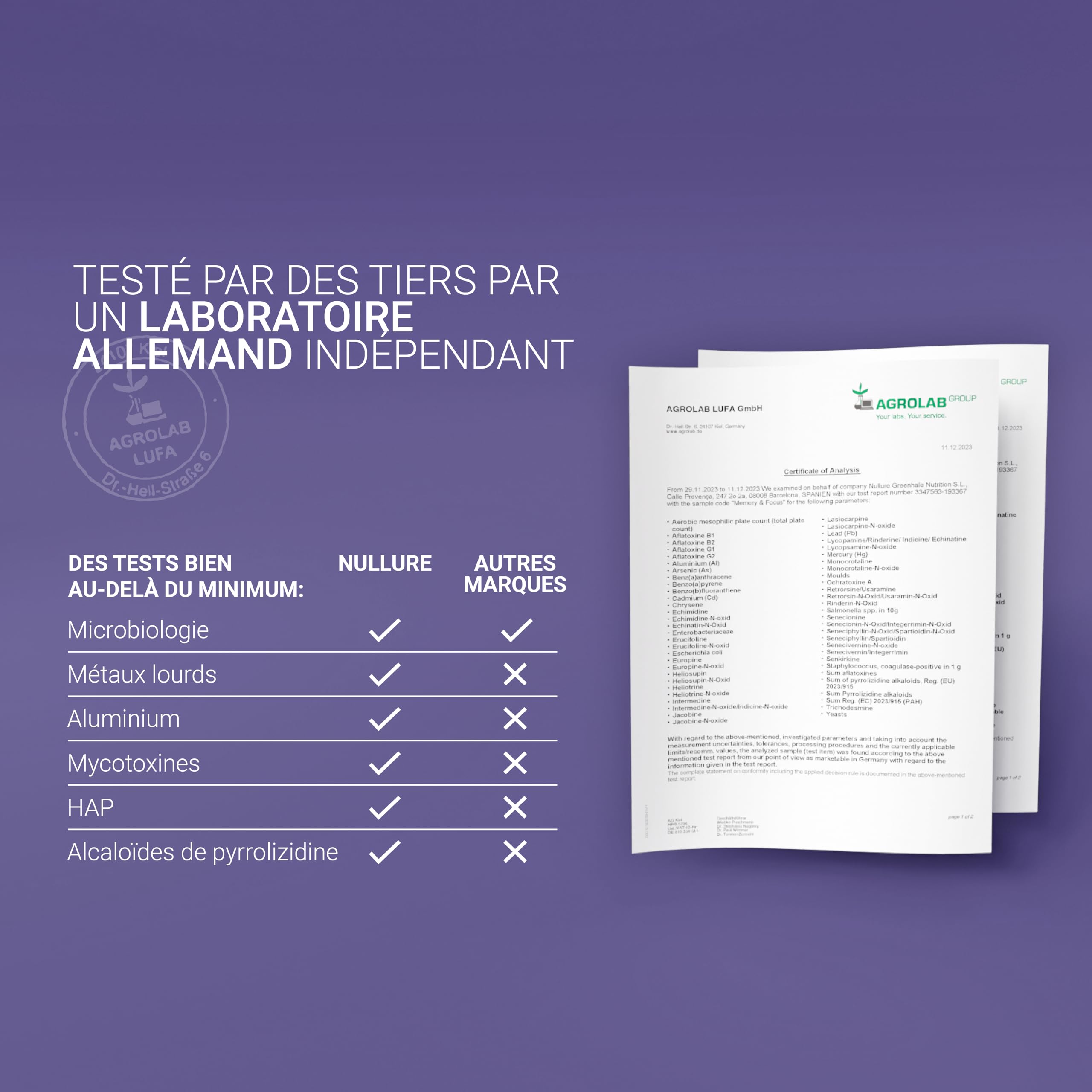 Nullure Nootropique Mémoire et Concentration | Stimulant Cognitif · Énergie · Vivacité Mentale | Citicoline COGNIZIN + Ginkgo Biloba 6000mg + Bacopa Monnieri + Ginseng + Zinc | Sans Caféine | 60 cps.