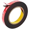 Double Sided Tape Heavy Duty, Extra Strong Adhesive Tape, Waterproof Mounting Tape, Double Sided Acrylic Foam Tape for Automotive, LED Strips, Home & Office Decor, Black 15.4FT×0.59IN