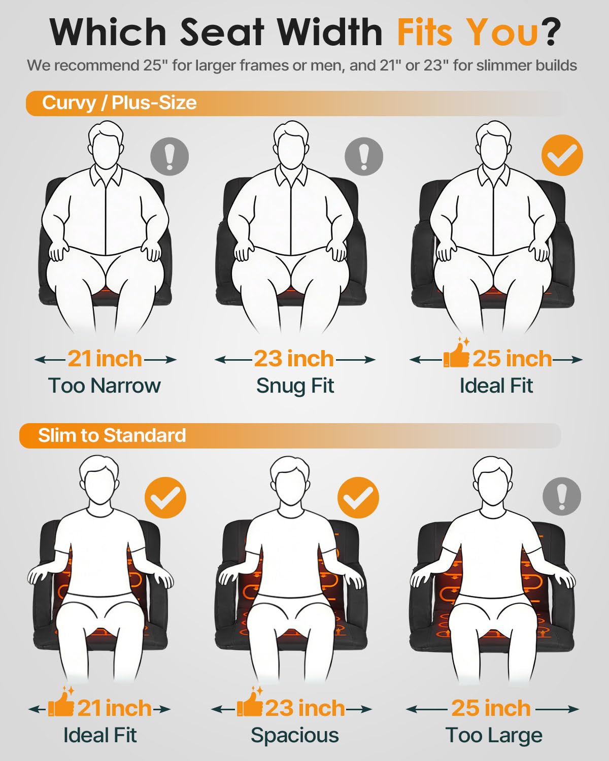 HOPERAN Heated Massage Stadium Seats Asientos de Estadio de Masaje con calefacción