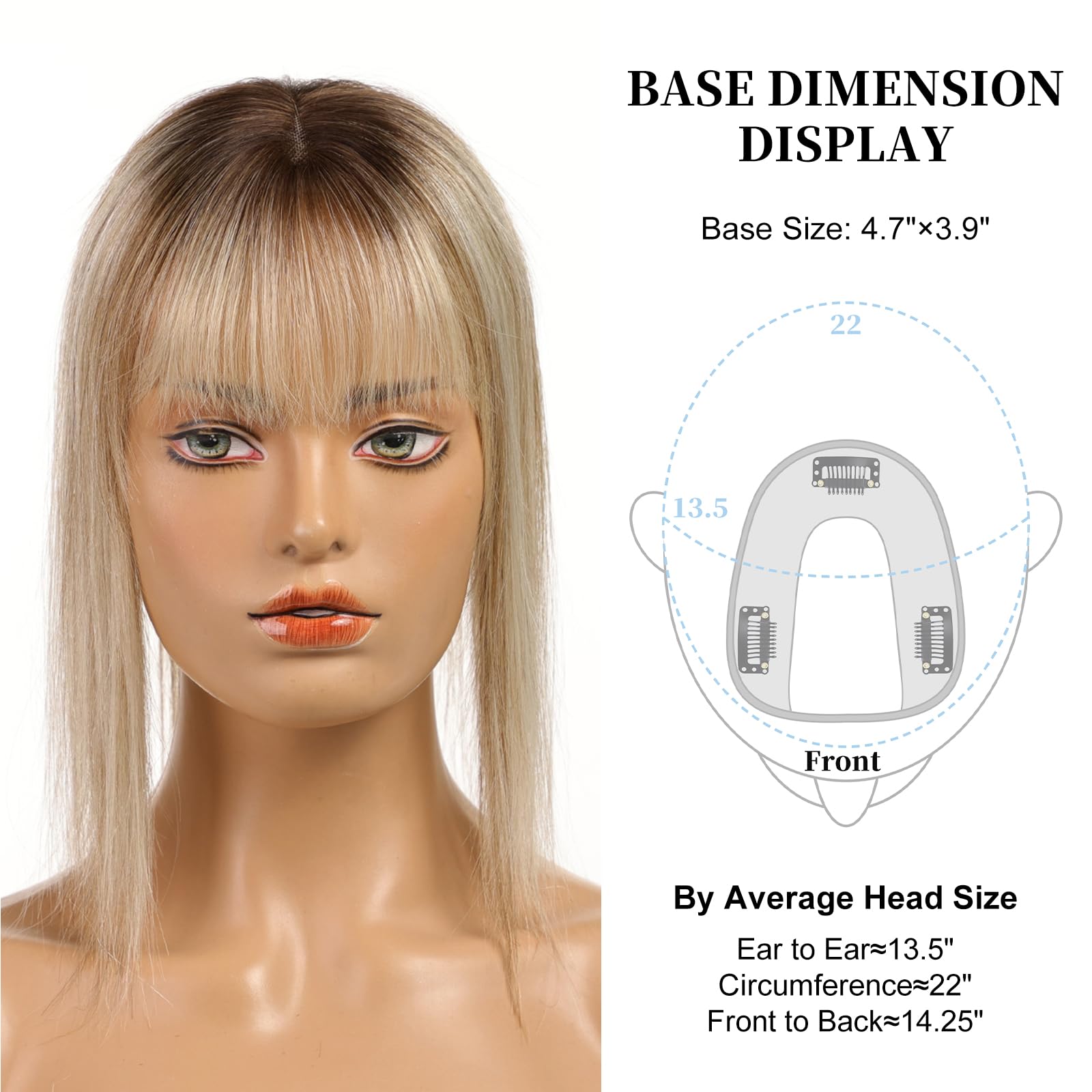 Amazon.com : KKU 12Inch Hair Toppers for Women Real Human  display picture 2