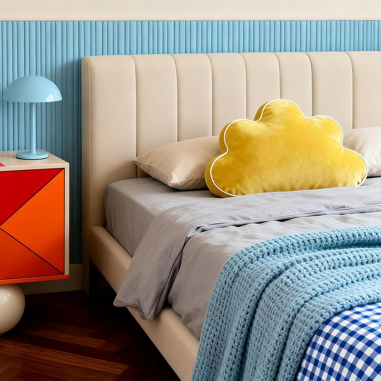 Yellow Cloud Pillow 22 Inch Soft Velvet Decorative Cushion Bed Couch Chair Nursery Living Room Bedroom Decor