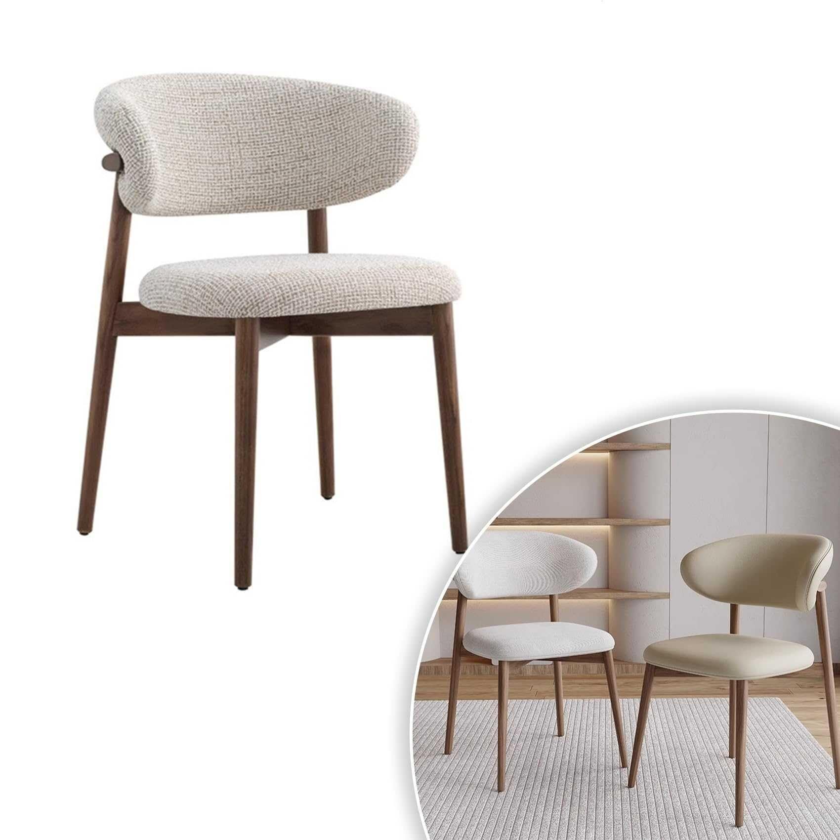 Chaise de salle à manger ergonomique contre le mal de dos en bois massif