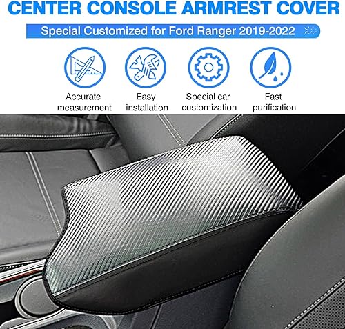 Miniatura 2 de Autorder Funda de consola central, ajuste personalizado para Ford Ranger 2023 2022 2021 2020 2019, accesorios para reposabrazos y protectores