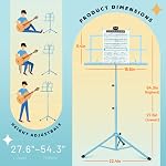 CAHAYA 2 in 1 Sheet Music Stand Folding & Tabletop Music Stand Portable with Carrying Bag for Books Notes Laptop Tablet CY0204