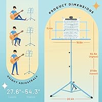 Vista 5 de CAHAYA - Soporte portátil para partituras: soporte de escritorio de doble uso para libros plegable, ligero, extraestable, reforzado con bolsa