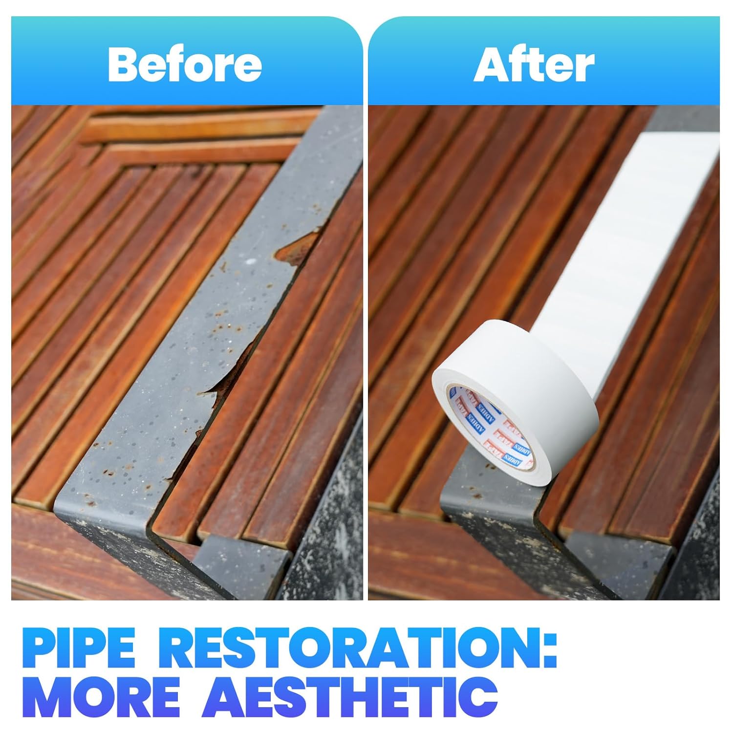 ADHES Corrosion Protection Pipe Tape, PVC Weatherproof Pipe Wrap Tape for Drain Pipe, Metal & Electrical Piping, Underground Pipe, 2 Inch X 36 Yds, 24 Rolls, White