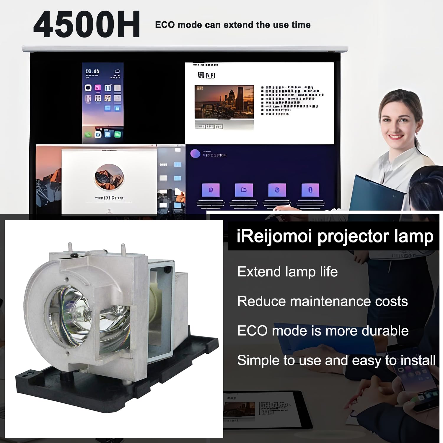 IReijomoi Replacement Lamp BL-FU260B SP.72701GC01 Bulb With Housing For OPTOMA EH319UST,EH319USTi,EH320UST,EH320USTi,GT5000,W320UST,W320USTi,X320UST,X