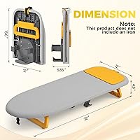 Vista 2 de KINGBOARD Tabletop Ironing Board, Small Ironing Board with Iron Holder, Foldable Mini Iron Board, Easy Storage for Travel & Dorm, 12x32 Grey