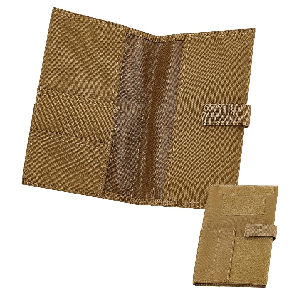 OLYCRAFT Tactical Book Covers for 14x20cm Books Olive Book Protective Holder Journal Notebook Cover Tactical Field Notebook Cover for Out-Work Travels Office Protecting Notesbook-15x22cm