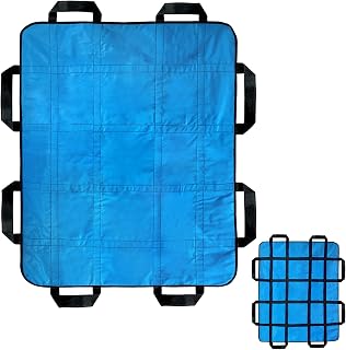 Positioning Bed Pad with Reinforced Handles,Bed Pads for Elderly, Draw Sheets for Hospital Bed, Reusable & Washable, for Turning, Lifting & Repositioning, Blue 48" x 40"