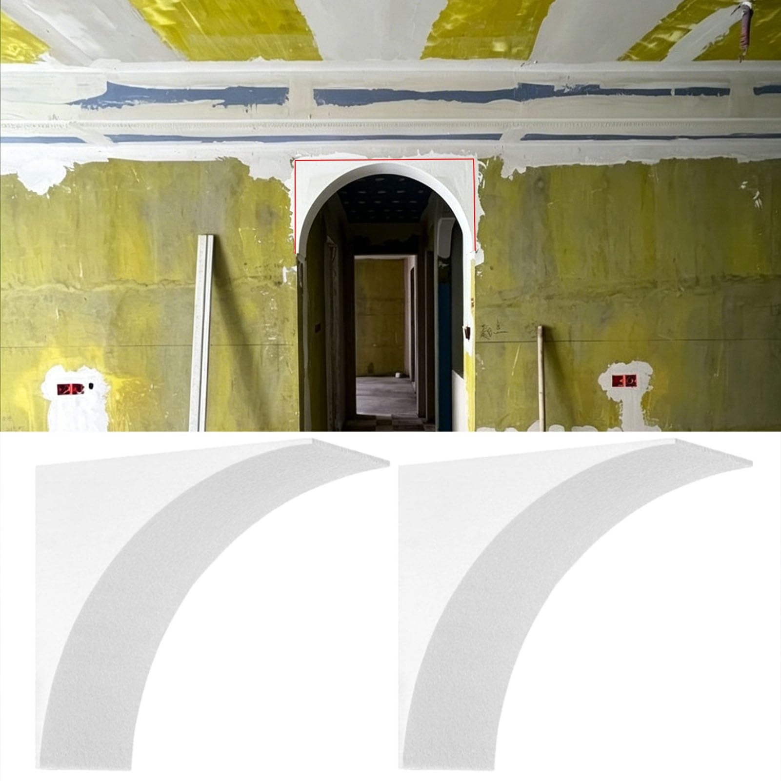 Kit arche de porte cloison sèche insert arche couloir moulure angle intérieur 14x25x25cm