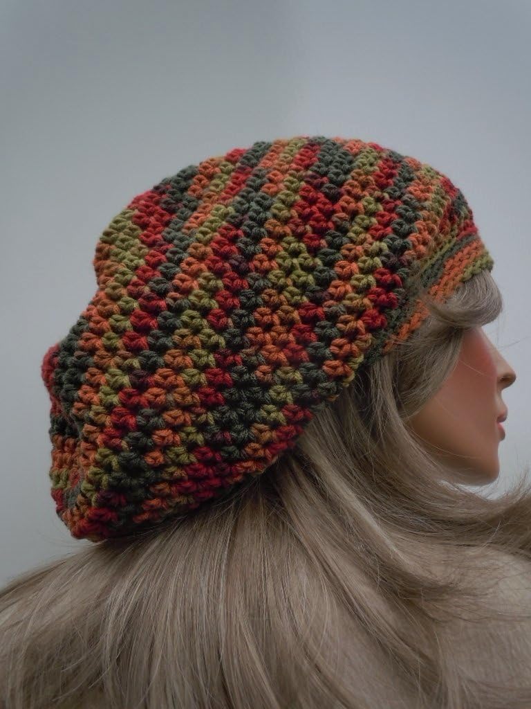 Autumn Colors Tam, Fall Colors Tam, Dreadlock Tam, Rasta Tam Cap, Hippie Hat, Bag Hat, Bright Color Cap, Jamaica, Reggae, Rasta Hat