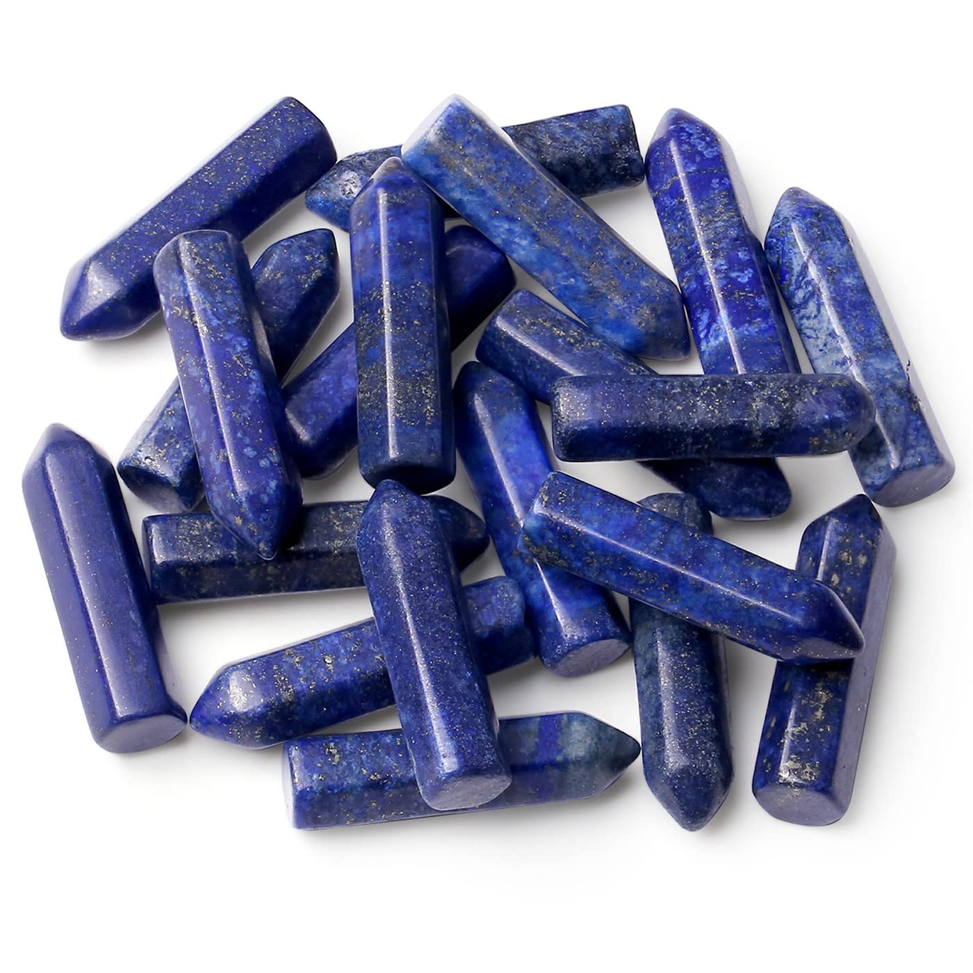 YATOJUZI 10PCS Lapis Lazuli Natural Healing Crystals Stones Set Polished Tumbled Pocket Gemstones Bulk Hexagonal Points Reiki Energy Balancing Chakra Meditation Therapy Gift