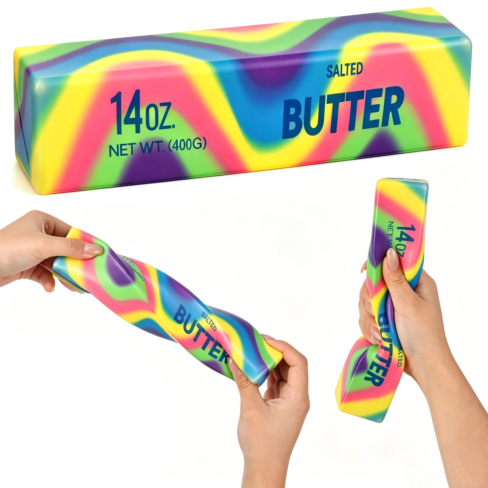 9.5 Inch Big Butter Squishy, Squeeze Butter Toy, Butter Squishy Giant