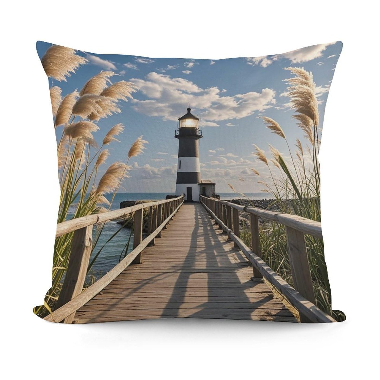 LZQPOEAS Beacon Throw Pillow Cover 18x18 in Breathable Square Pillow Case Cozy Soft Pillowcase Protector Fashion Modern Couch Cushion Case for Living Room Bed Sofa Decor