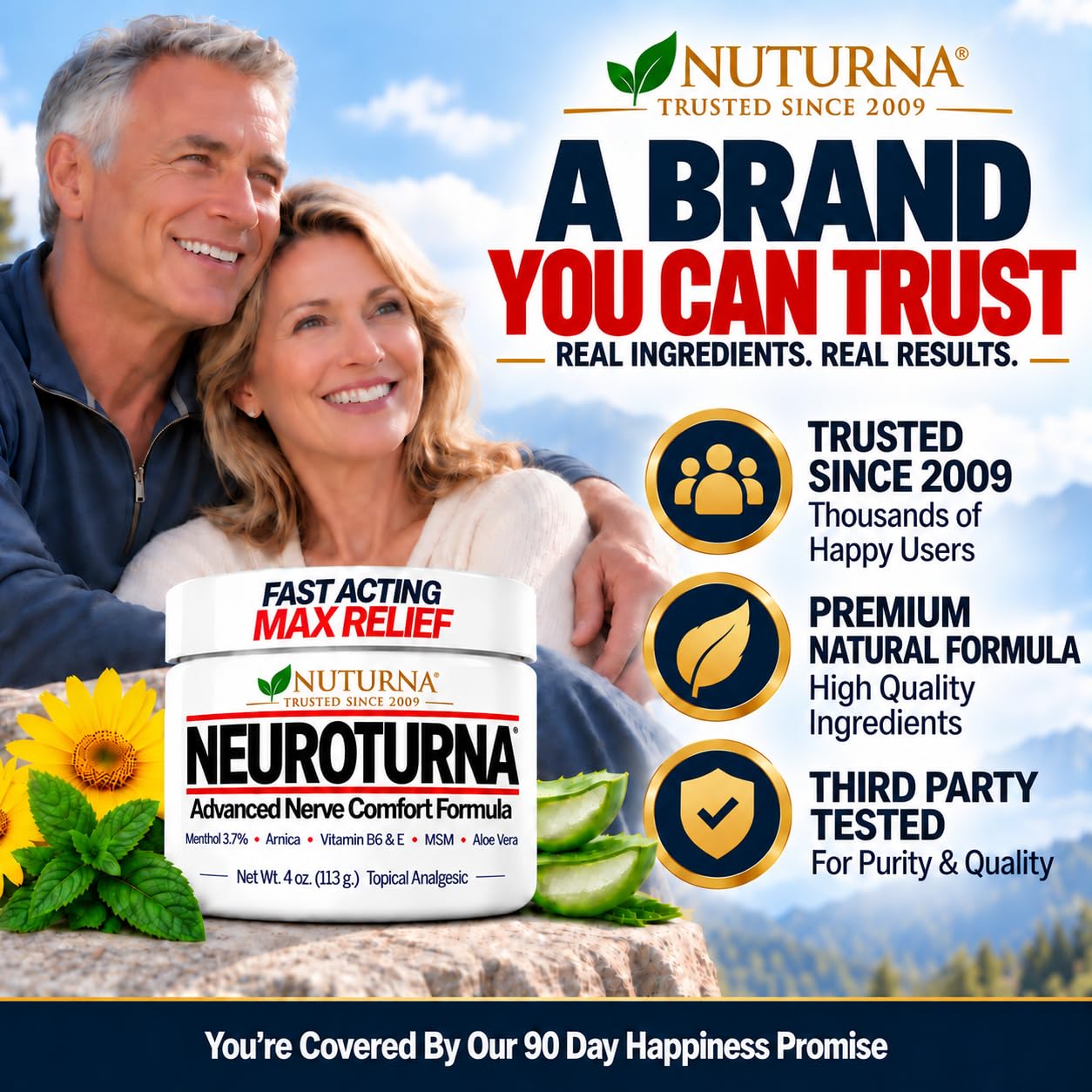 Neuropathy Nerve Cream - Fast Acting Relief Cream For Feet, Hands, Legs & Toes - Ultra Strength Menthol, Arnica, Aloe Vera, MSM - Non-Greasy, Soothing Comfort - 4 oz — Amazon image 8