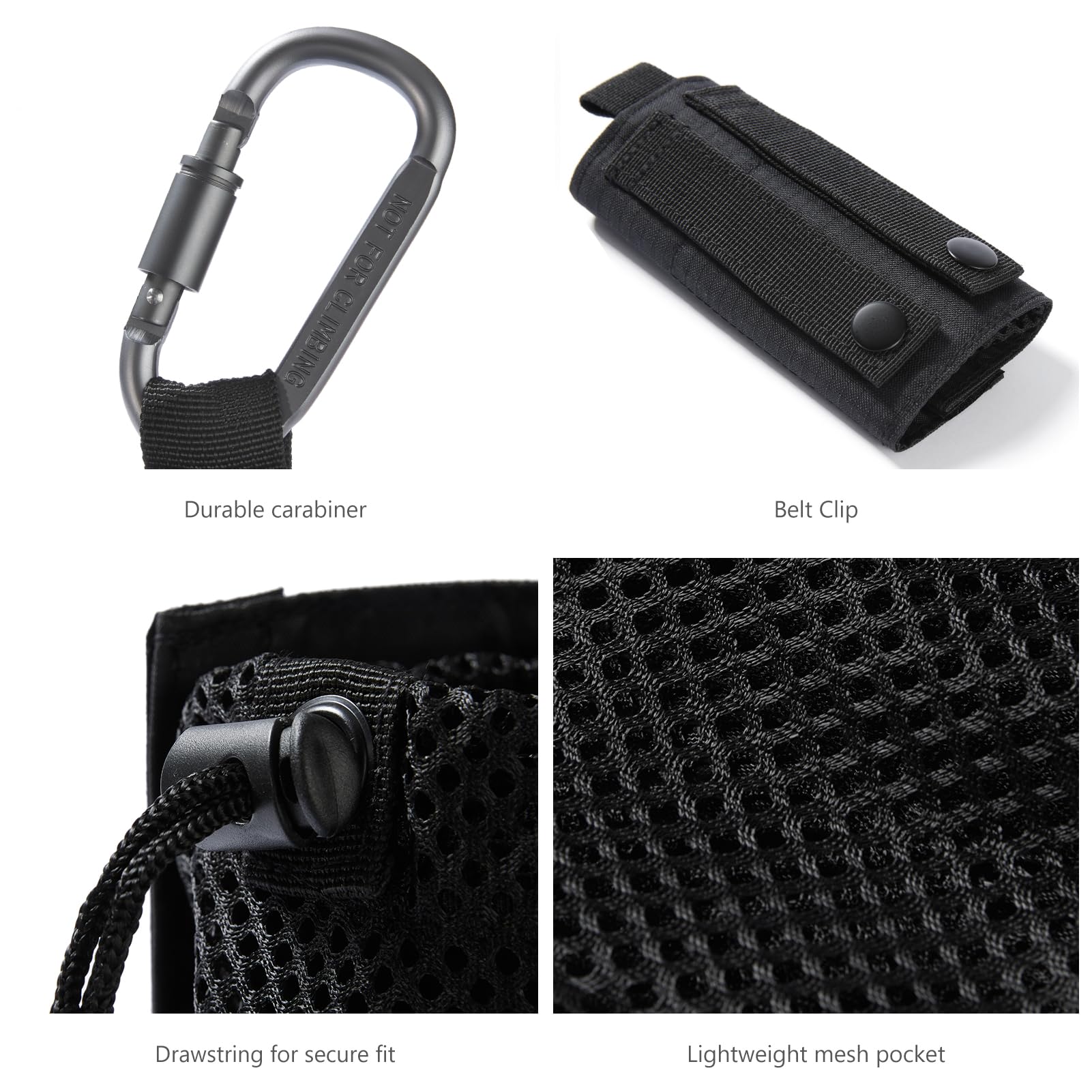 Bassdash Borsa Tattica Molle per Bottiglia d'Acqua con Moschettone Borsa Pieghevole in Rete per Viaggi Pesca Caccia Escursionismo attività all'Aperto