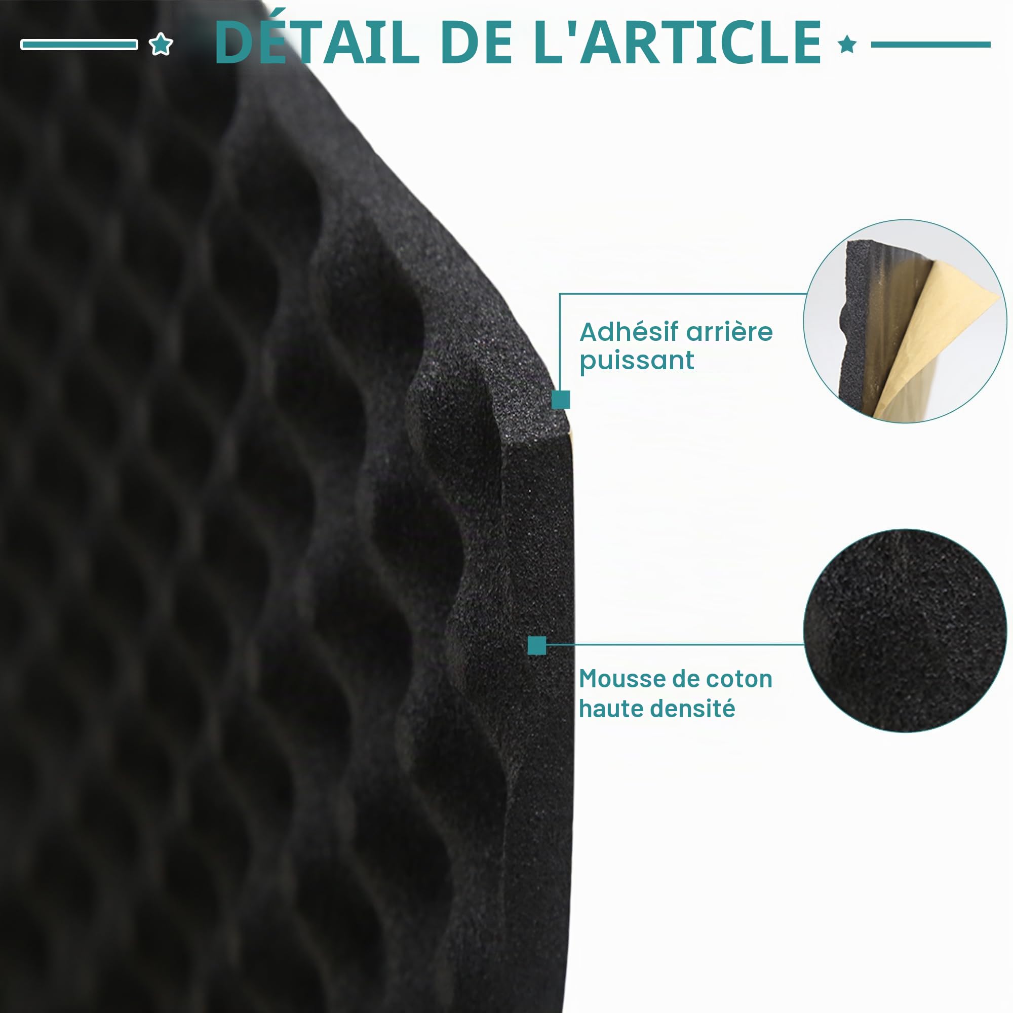QUARKZMAN Isolation Phonique et Thermique Voiture Capot Moteur Camping Car 2mm 10mm Mousse Ondulée 50 x 100cm