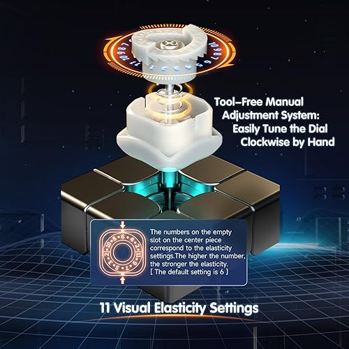 Miniatura 3 de INTEGEAR Cubo magnético de velocidad de tamaño completo de 2.205 in, sin calcomanías, 3 x 3, fácil giro y juego suave, juguete duradero para niños y