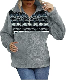 Baiomawzh Women's Fleece Jacket with Hood Polar Fleece Jacket Plush Jacket Casual Transition Jacket Suede Jacket Warm Lined Faux Leather Jacket Thick Lightweight Fleece Hoods Teddy Fur