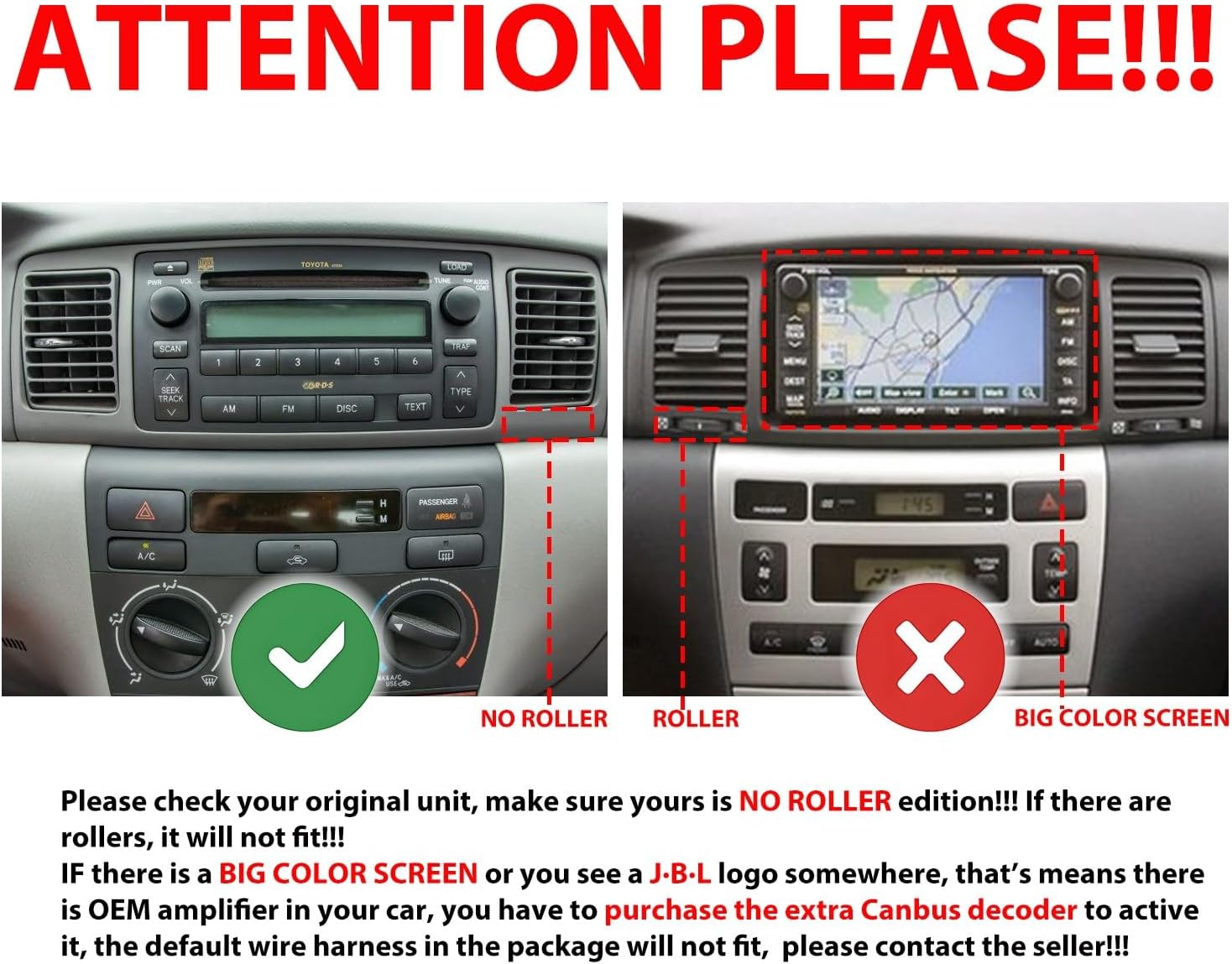 for Toyota Corolla 2003-2008 Car CarPlay Android Auto Navigation Stereo GPS Radio 9" IPS Touchscreen Headunit Tablet Media Player, if Applicable Quad Core 2G+64G Black