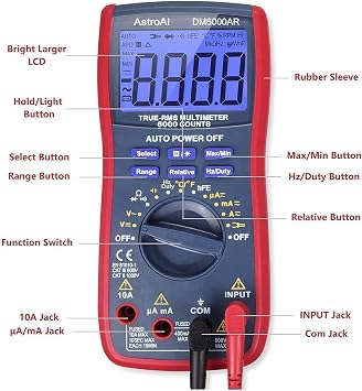 AstroAI Digital Multimeter TRMS 6000 & Test Leads Bundle