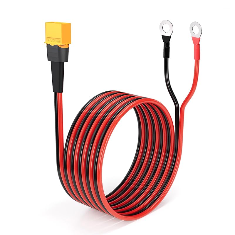 Cabo ELFCULB XT60 macho para terminal de anel 10 AWG, 3,05 m, XT60M-O-10-10