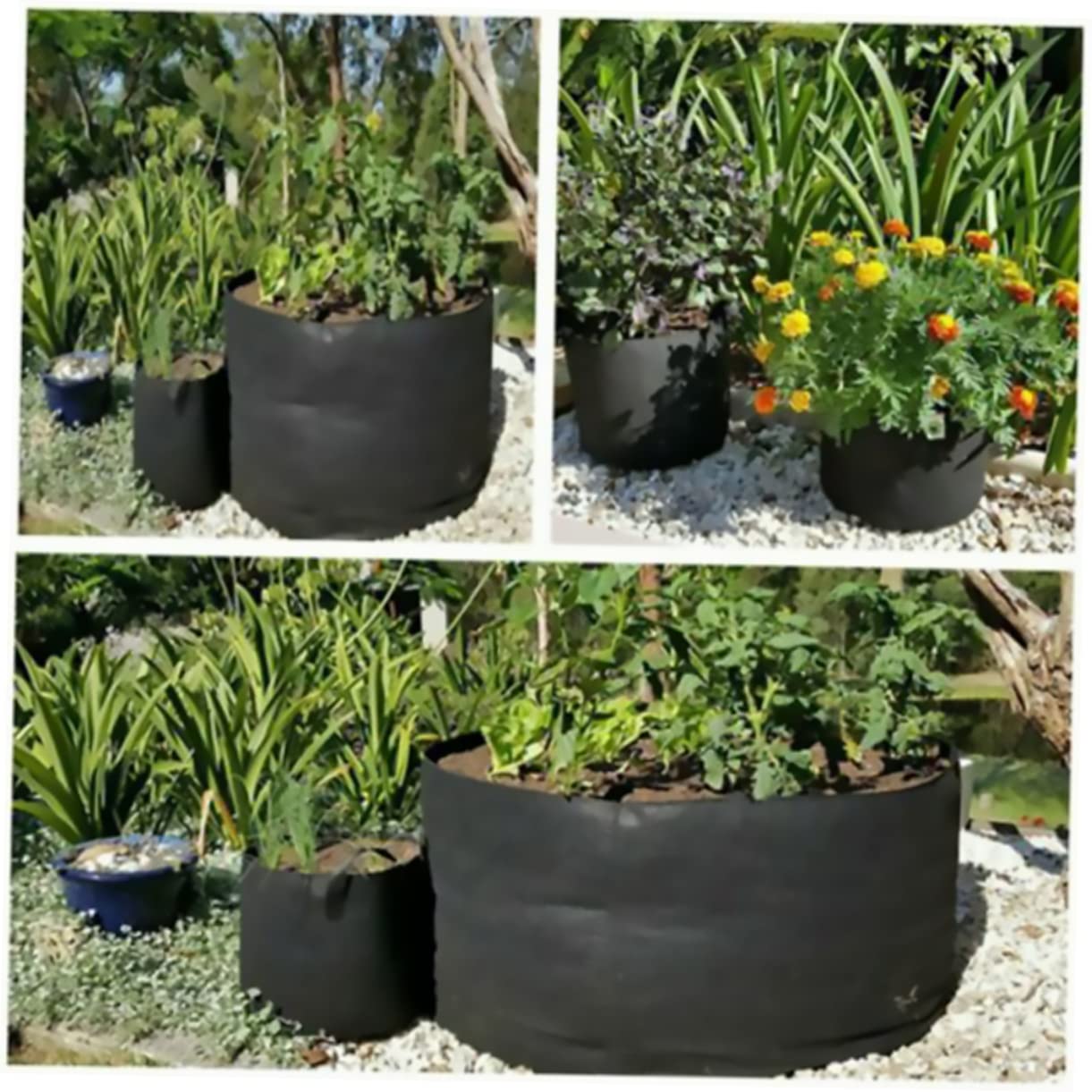 VANZACK 9 Piezas Bolsa de Fieltro para Plantar Bolsa en Crecimiento Bolsa de Cultivo de Fresas maceteros Verduras Bolsa de guardería Bolsa de Almacenamiento de Plantas Vegetal