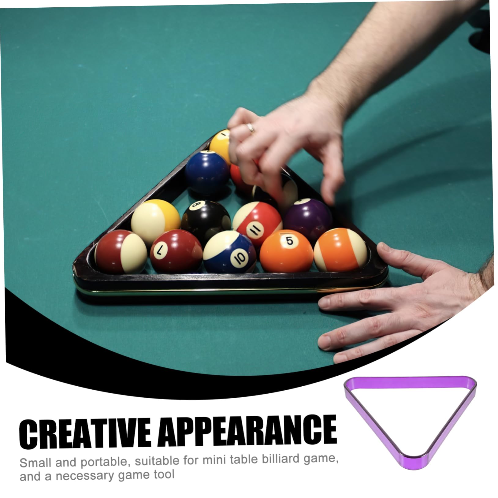 GALPADA Billiards Rack Pool Triangle Mini Billiard Organizing Rack for Pool Balls