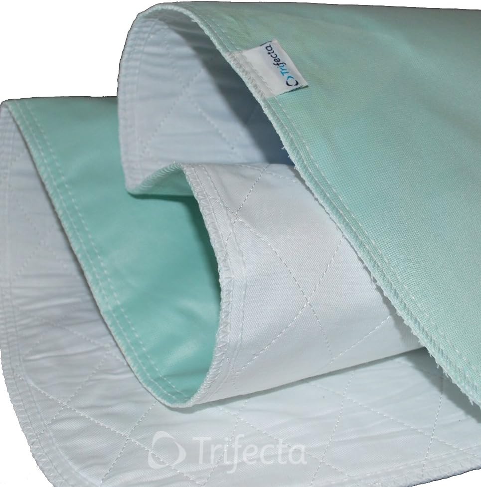 2 Pack - Underpad - Reusable, Machine Wash & Dry, Waterproof, Extra-Absorbent for Adults and Children (36" x 48",Green)