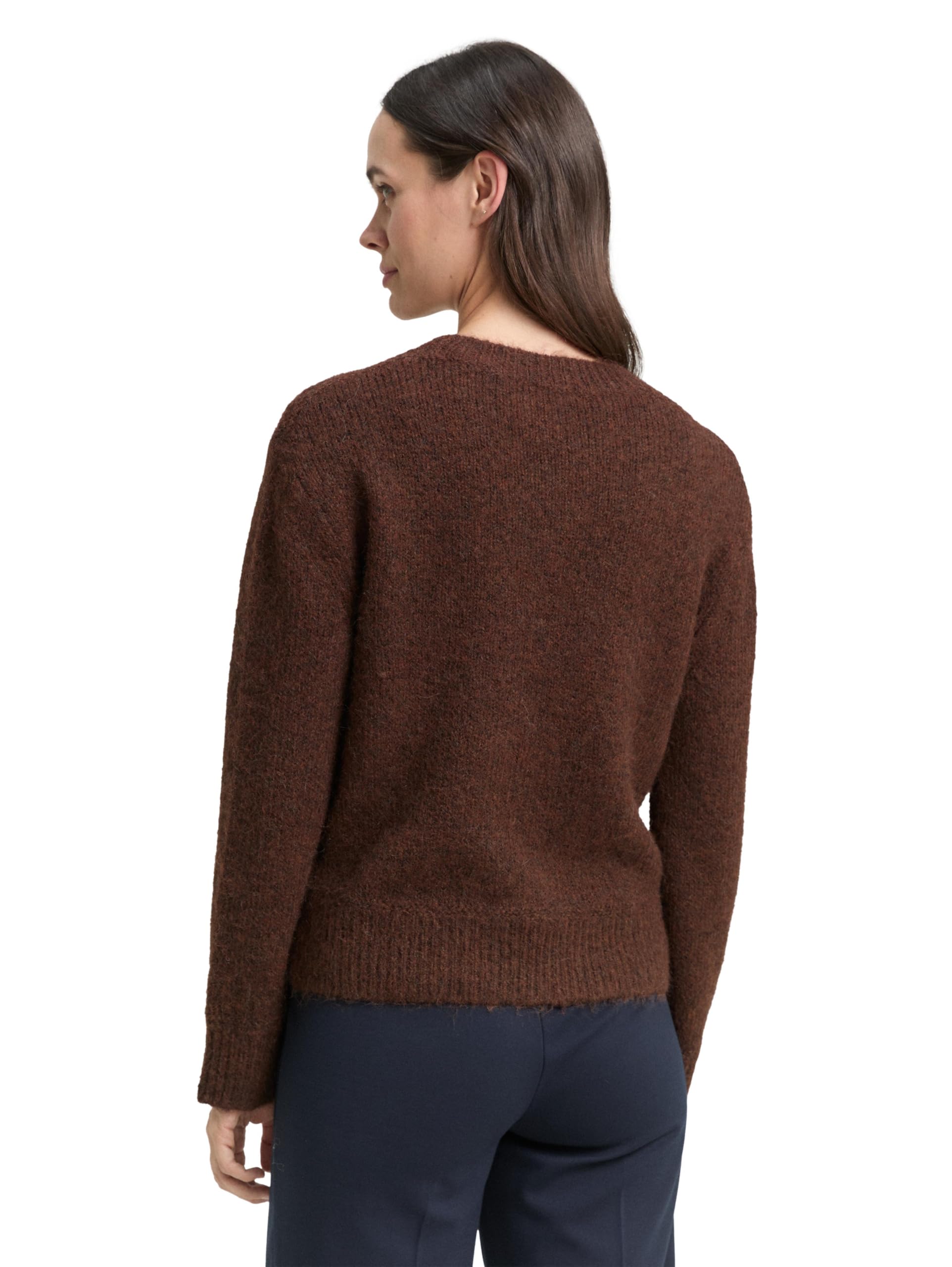 TOM TAILOR Damen Strickpullover mit Wollanteil
