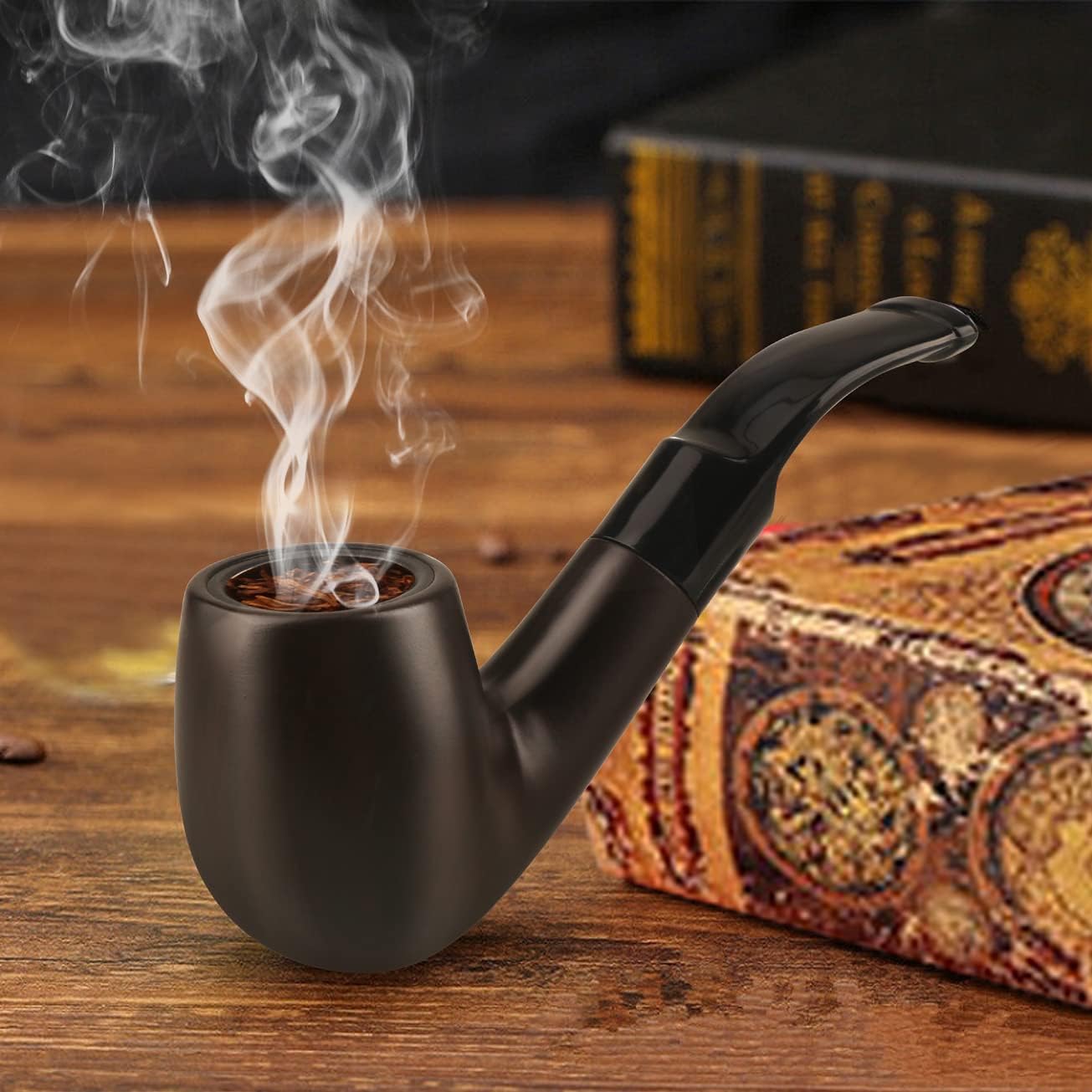 Scotte Flat Bottom Tobacco Pipe/Does not Require a Screen Smoking Pipe-Brown 4.9inch