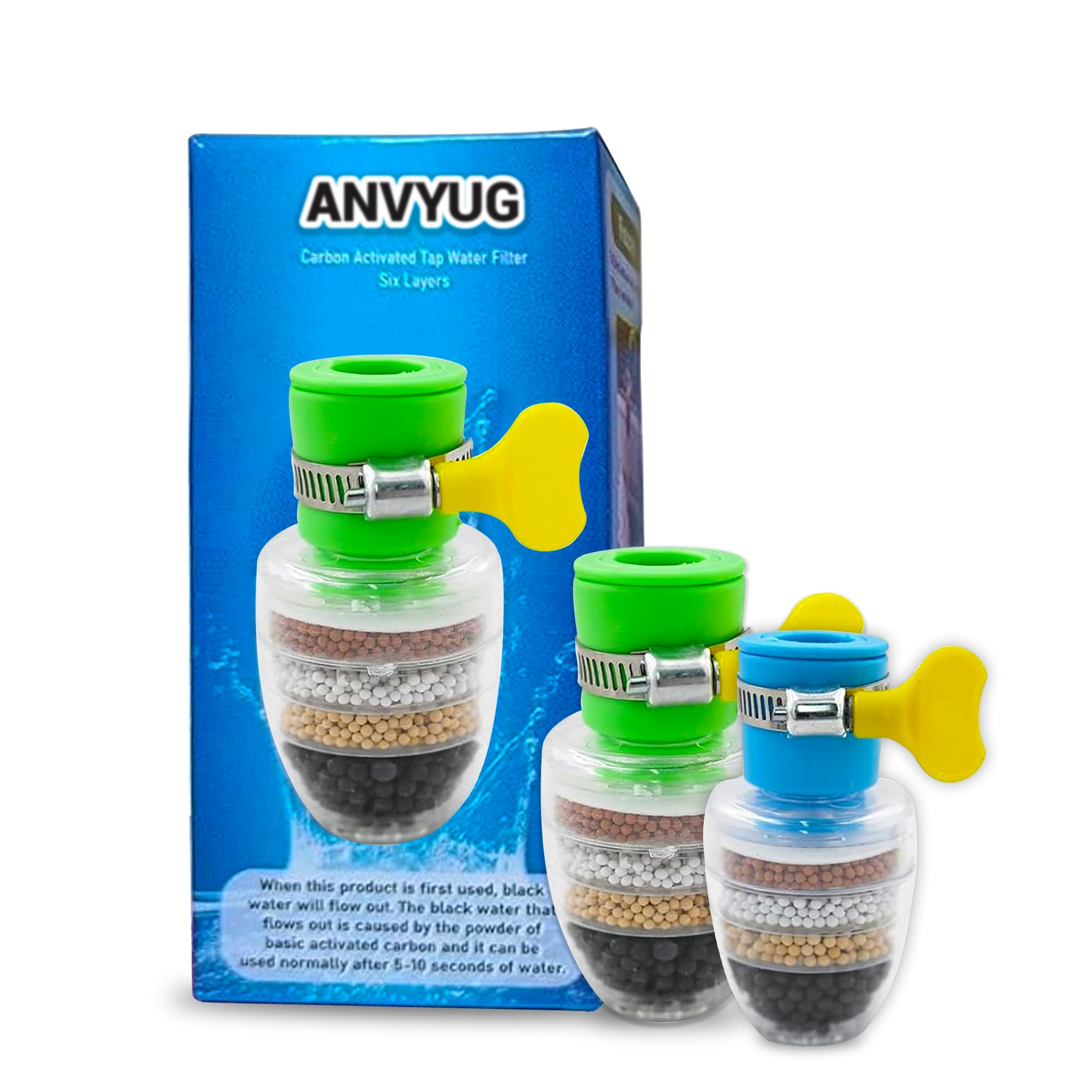 ANVYUG Activated Carbon Faucet Water Filter for Tap | Portable Water Purifier for Kitchen & Bathroom | High-Efficiency Faucet Filter Removes Impurities | Clean Carbon Water Filter (Pack of 2)-image-39