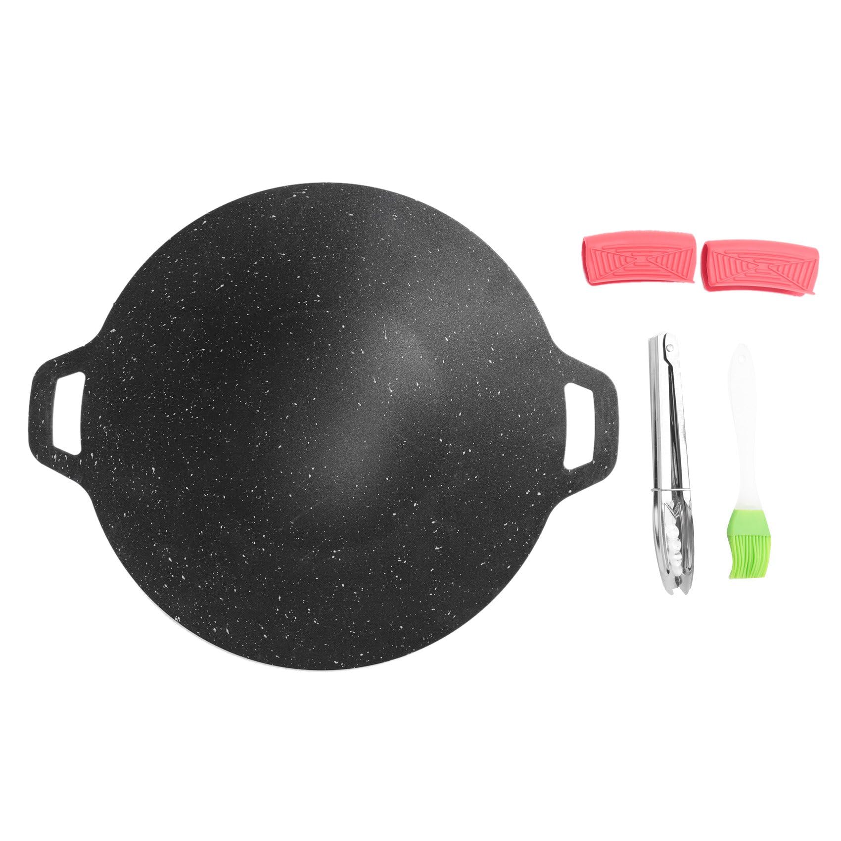 Uikdjgu Outdoor Camping Grill Plate Non-Stick Korean Barbecue Plate Barbecue Meat Pot Flat Electric Barbecue Plate 34Cm 1Set