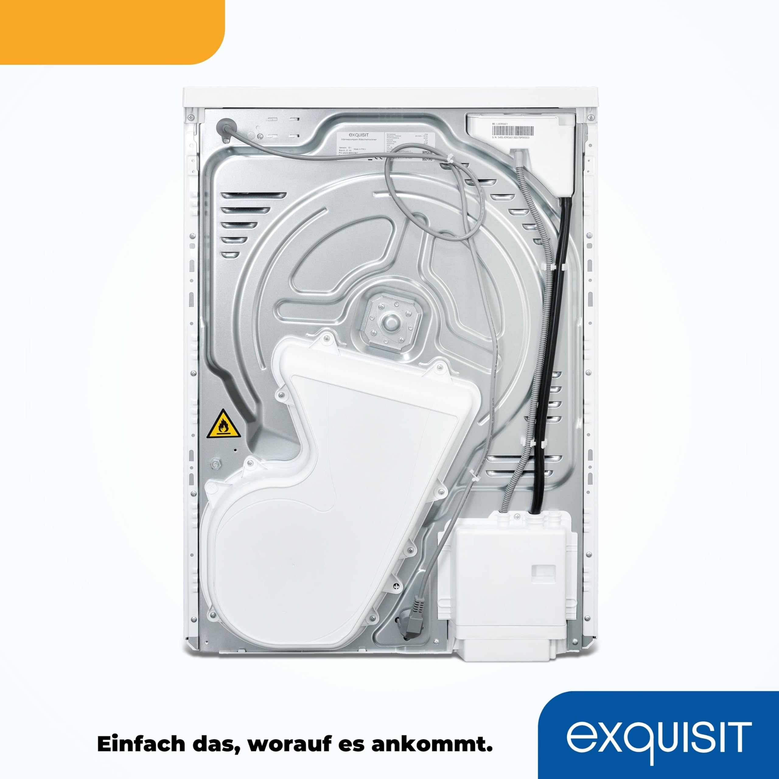 Exquisit Sèche-linge à pompe à chaleur TWP803-030 blanc | 8 kg | A++ | 16 programmes | Protection anti-plis | Départ différé