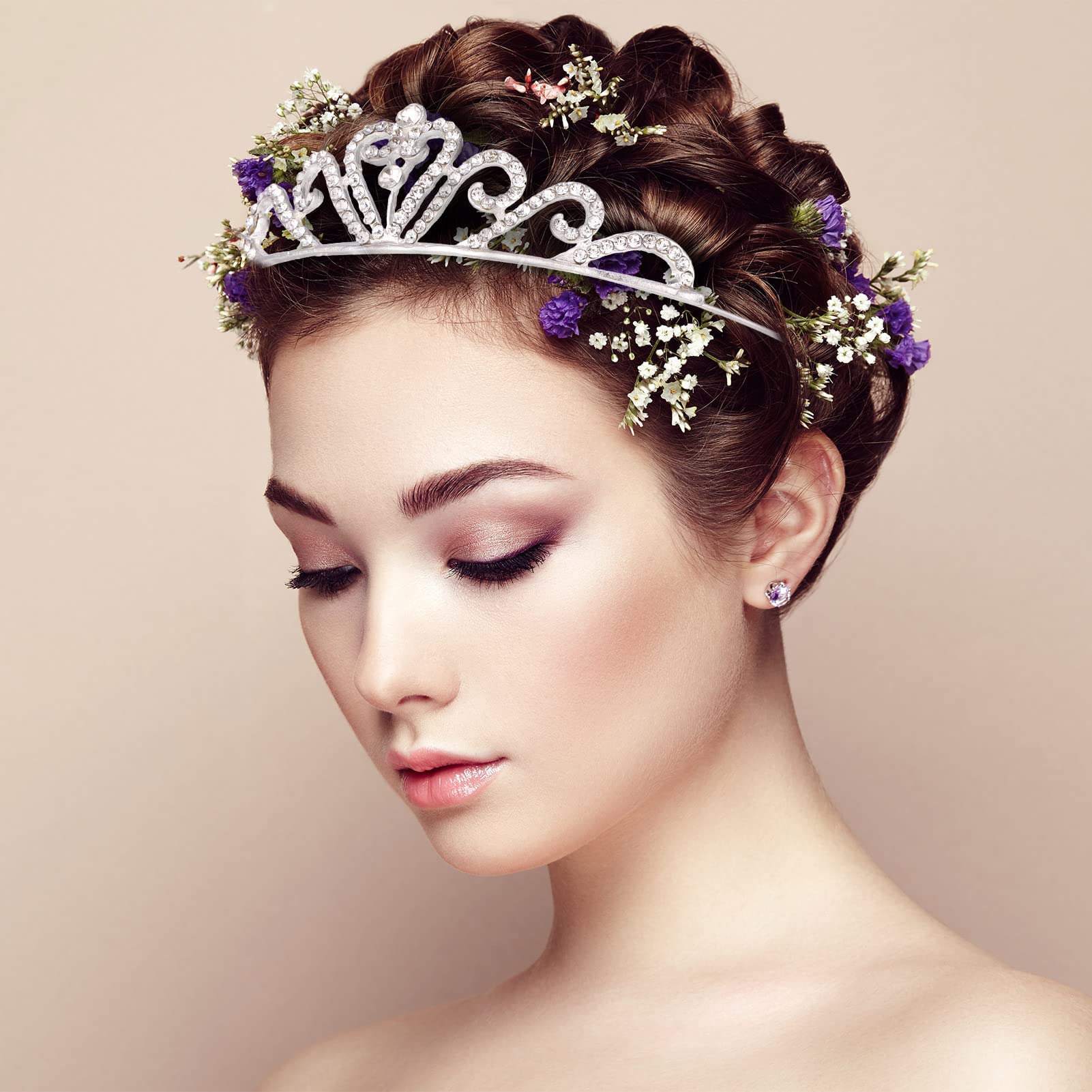 Lot de 6 diadèmes de princesse en cristal avec strass pour fête d'anniversaire, mariage, bal de fin d'année