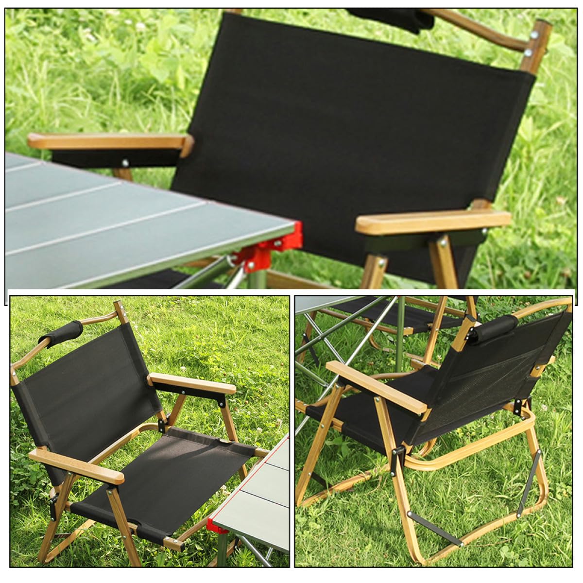 BETOOKY Fundas de Lona de Repuesto para Silla de Director Color Negro 2 Juegos Material Resistente para Silla Plegable y Sillón de Cine Kit de Reparación para Uso en Interiores y