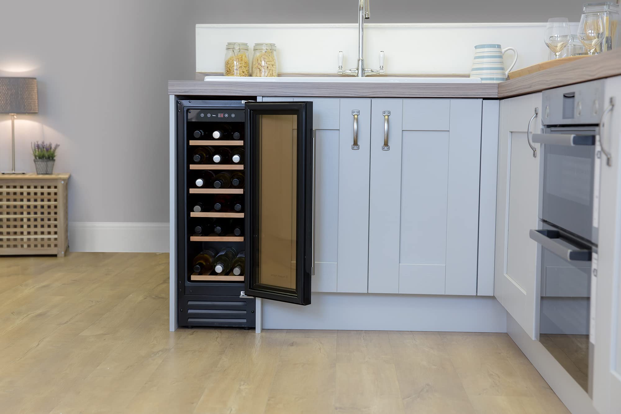 Russell Hobbs Freestanding or Integrated Large, Drinks & Wine Chiller with Glass Door, 18 Bottle Capacity in Black RHBI18WC1 — view 7