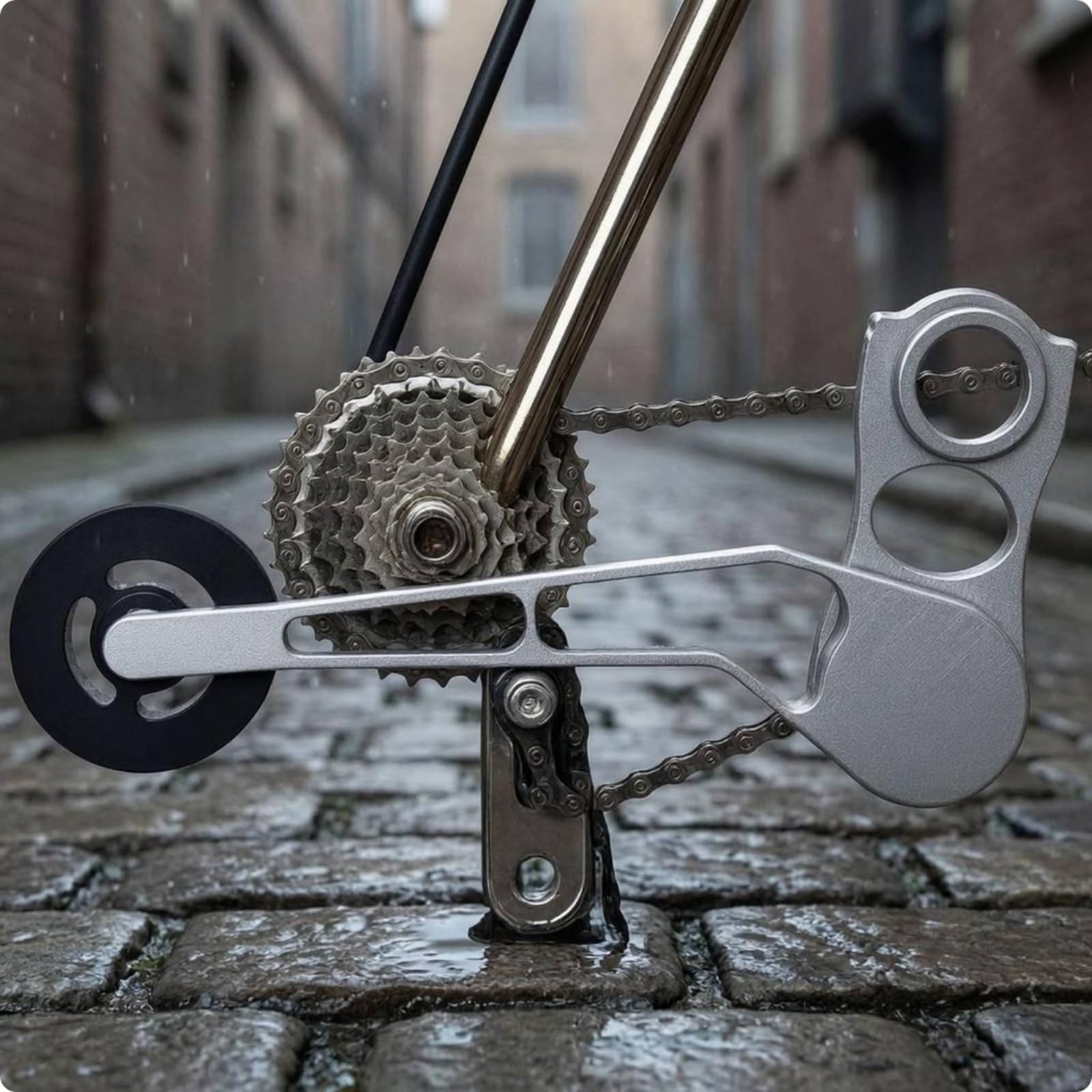 Kettenspanner Fahrrad Kettenführungskörper Kettenrädchen Schaltwerks-spannhalter aus Aluminiumlegierung mit 11T Rolle Und Gewindesicherung für Falträder Pendler Wartung