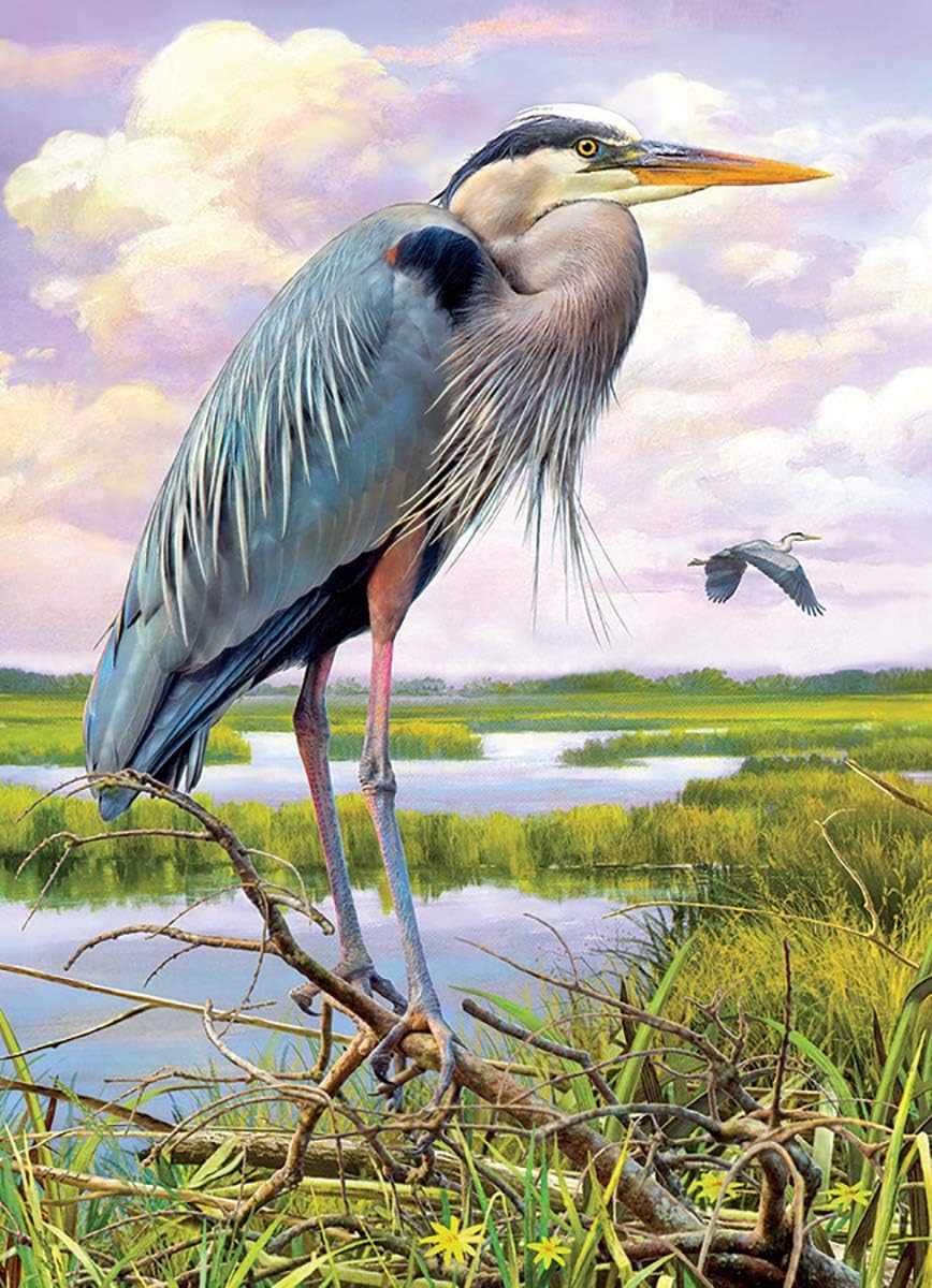 Cobble Hill 1000 Piece Puzzle - Heron - Sample Poster Included