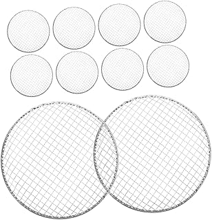 SHERCHPRY 10 Pçs Grelha De Arame De Churrasco Descartável Ao Ar Livre Grelha Redonda Para Churrasqueira De Acampamento Rede Rack De Resfriamento Grelha Esteira Rede Grelha Redonda Bandeja