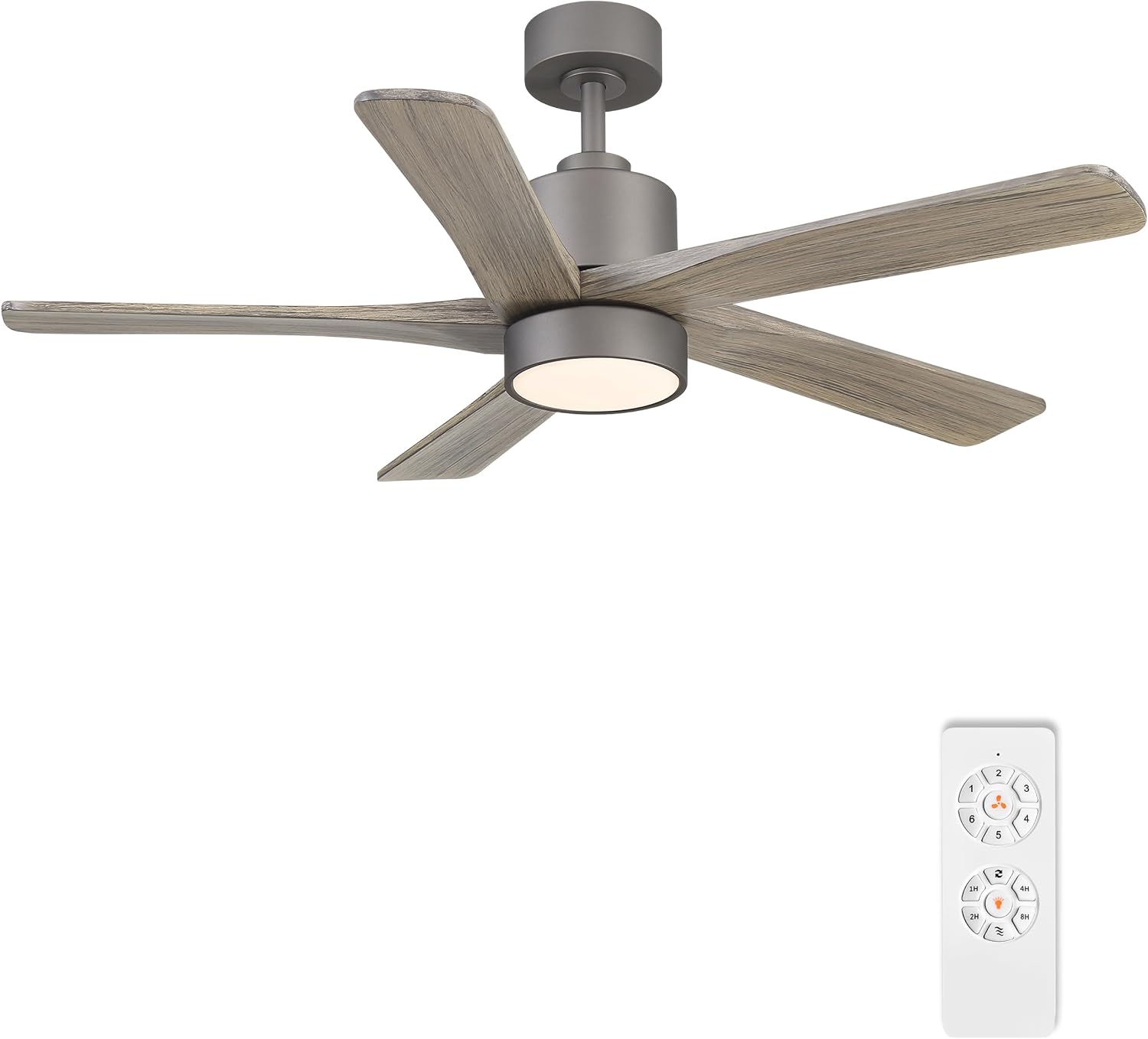 HomePage WINGBO DC Ceiling Fan: Solid Wood Blades with Remote and LED Lighting